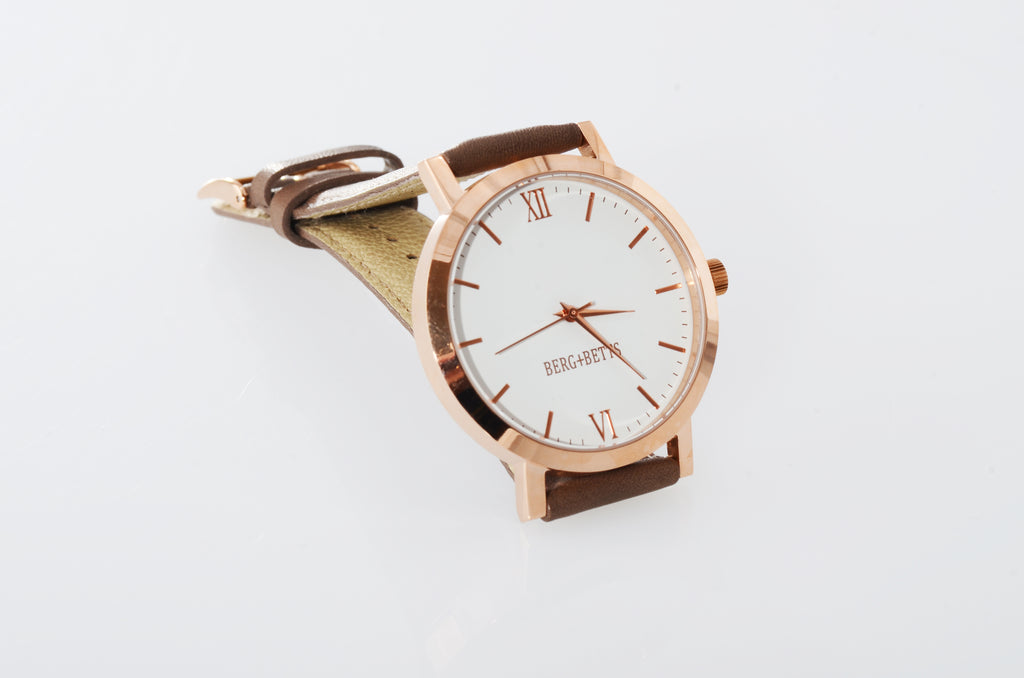 BERG+BETTS Watch Original Rose Gold and Brown