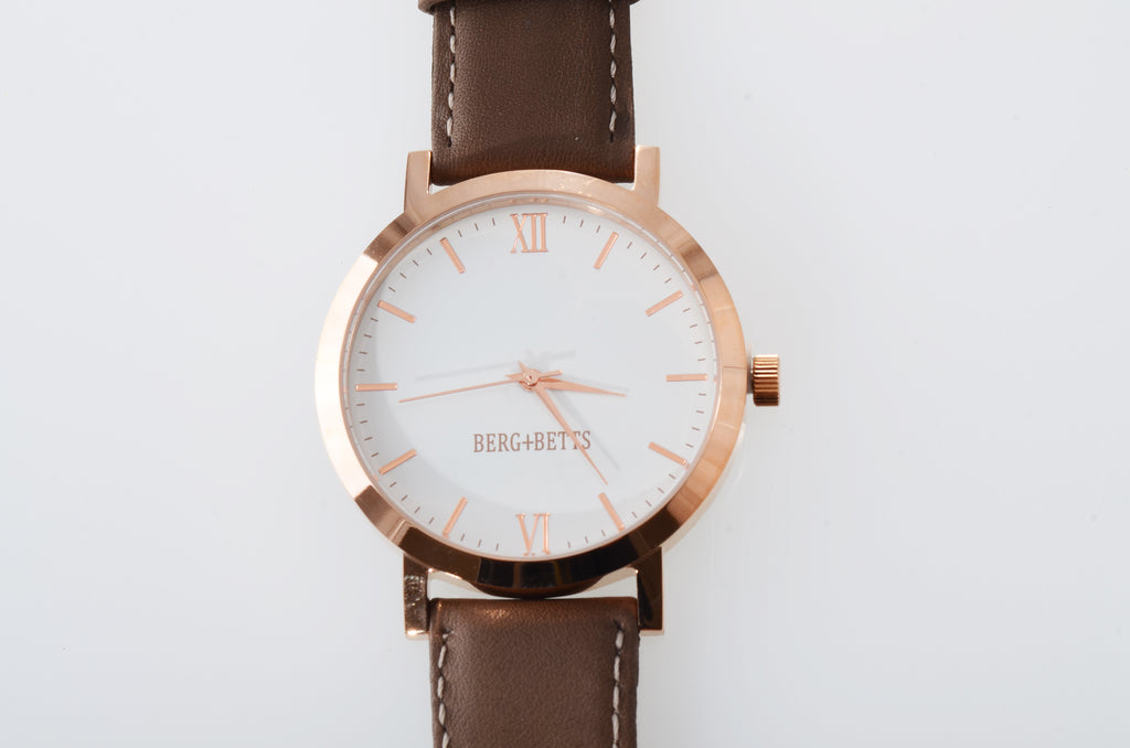 BERG+BETTS Watch Original Rose Gold and Brown