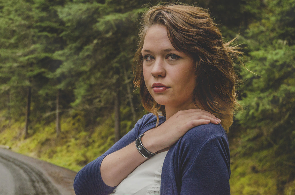 Black Suede Leather Bracelet with Clear Swarovski Crystals
