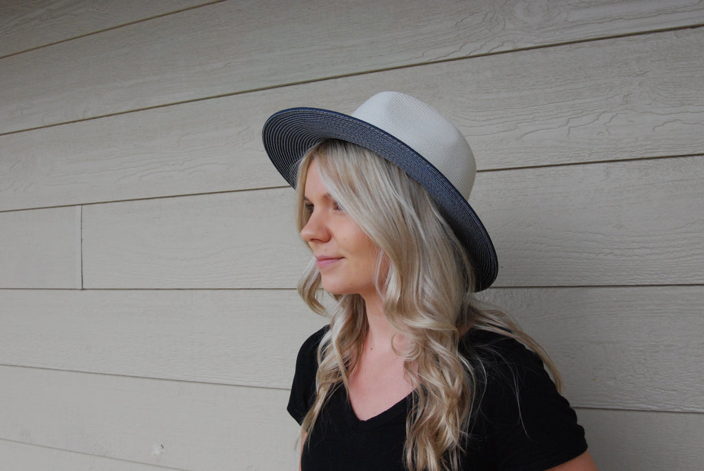 WALLAROO HAT COMPANY- PETITE KRISTY IVORY/NAVY