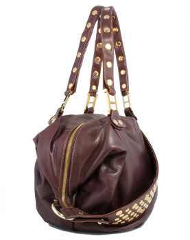 Hammitt Los Angeles Hollywood Dember Brandy Crossbody Handbag with Gold Hardware