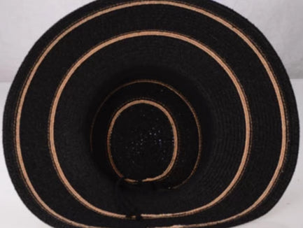 Wallaroo Hat Company - Savannah Brim Hat in Camel/Black Stripes