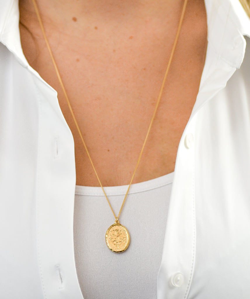 Katie Dean Jewelry Rose Charm Necklace