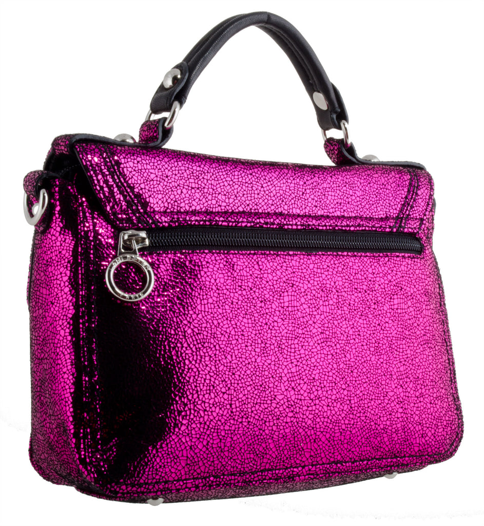 Lancaster Paris Disco Convertible Crossbody Glitter Lambskin Handbag