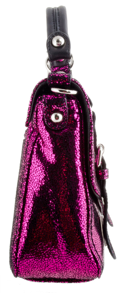 Lancaster Paris Disco Convertible Crossbody Glitter Lambskin Handbag