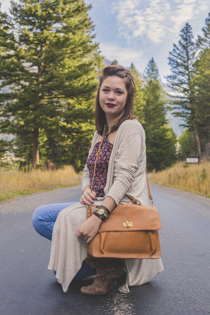 Pietro Alessandro Tan Lamb Leather Crossbody Handbag