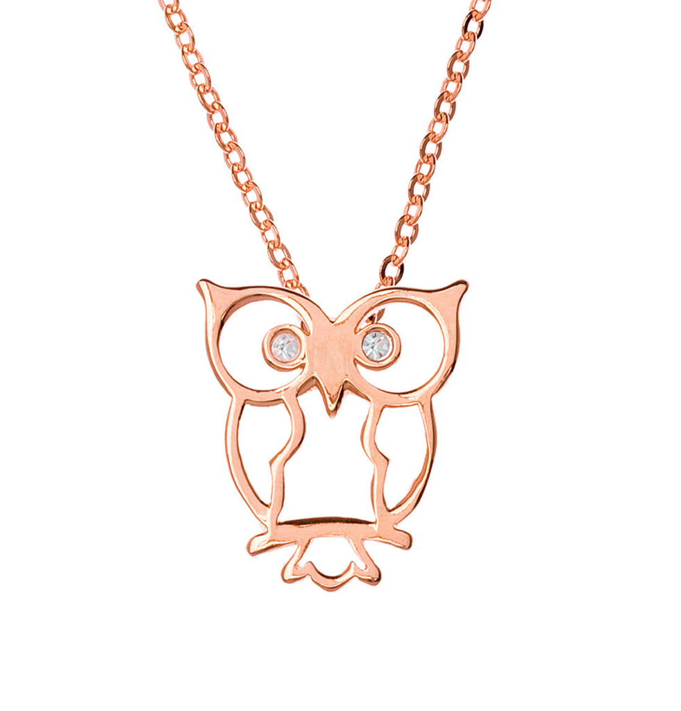 Samantha Faye Small Owl Pendant Necklace with Crystals