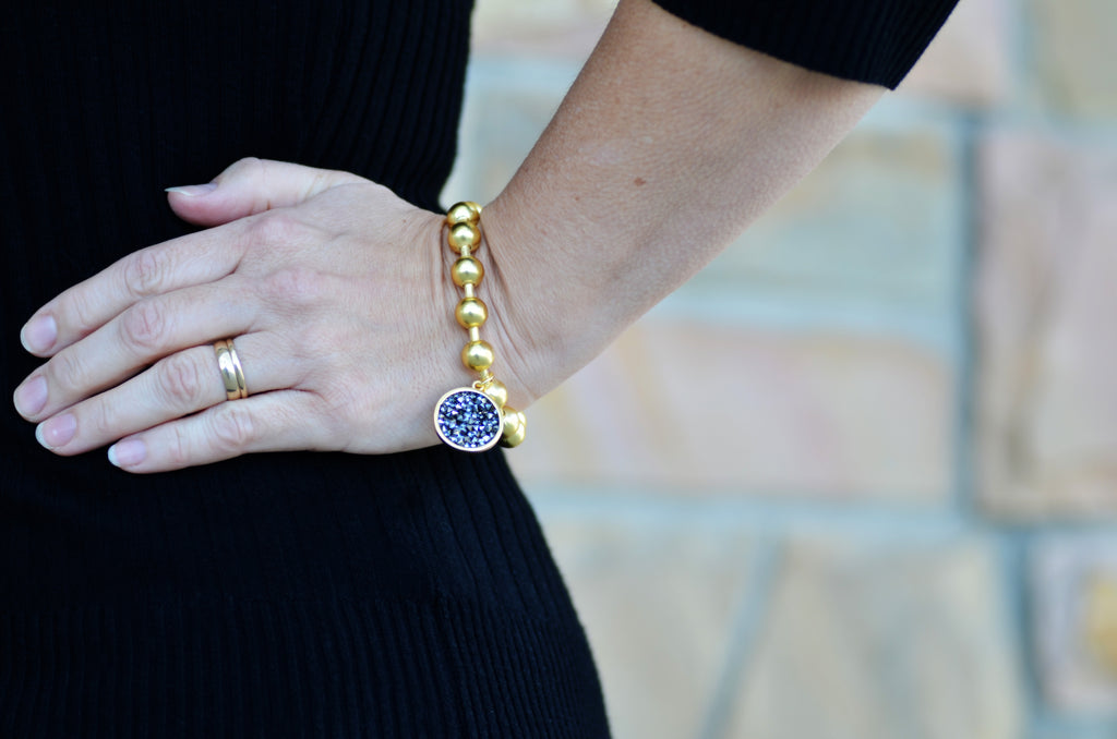 Karin Sultan 24-kt gold-plated pewter and rhinestones Louna bracelet