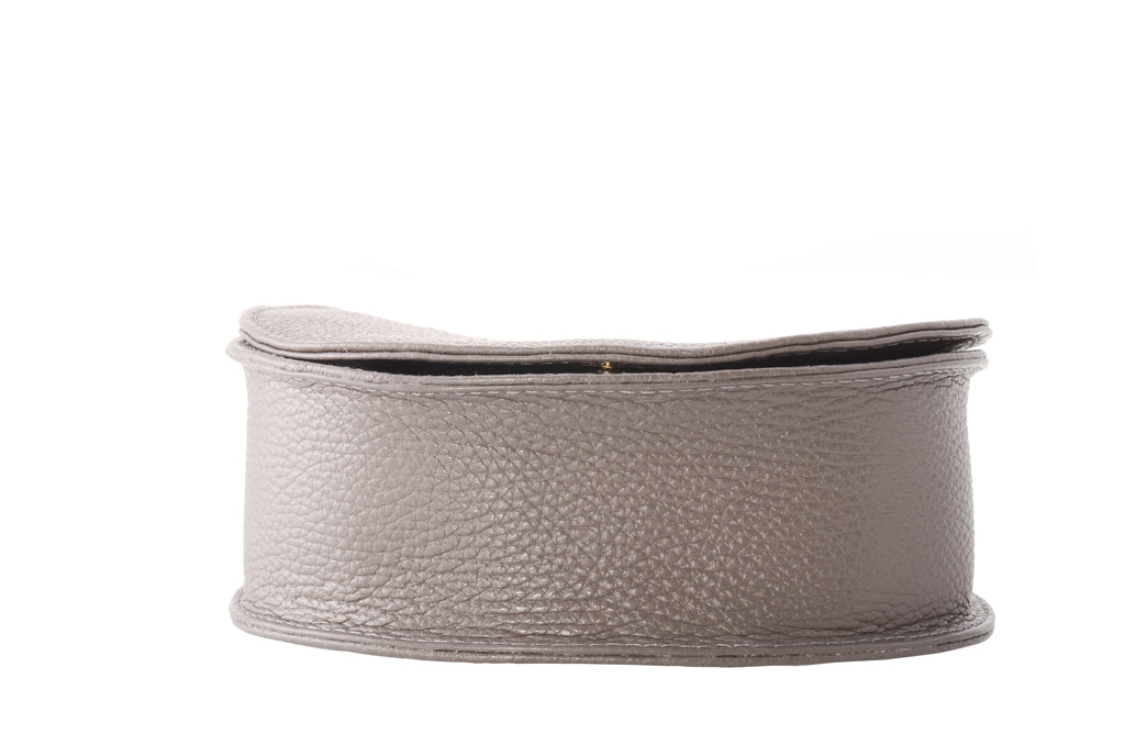 Kyla Joy Stuctured Leather Saddle Bag Round Handbag