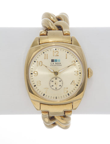 La Mer Tan- Gold Vintage Oversize Watch