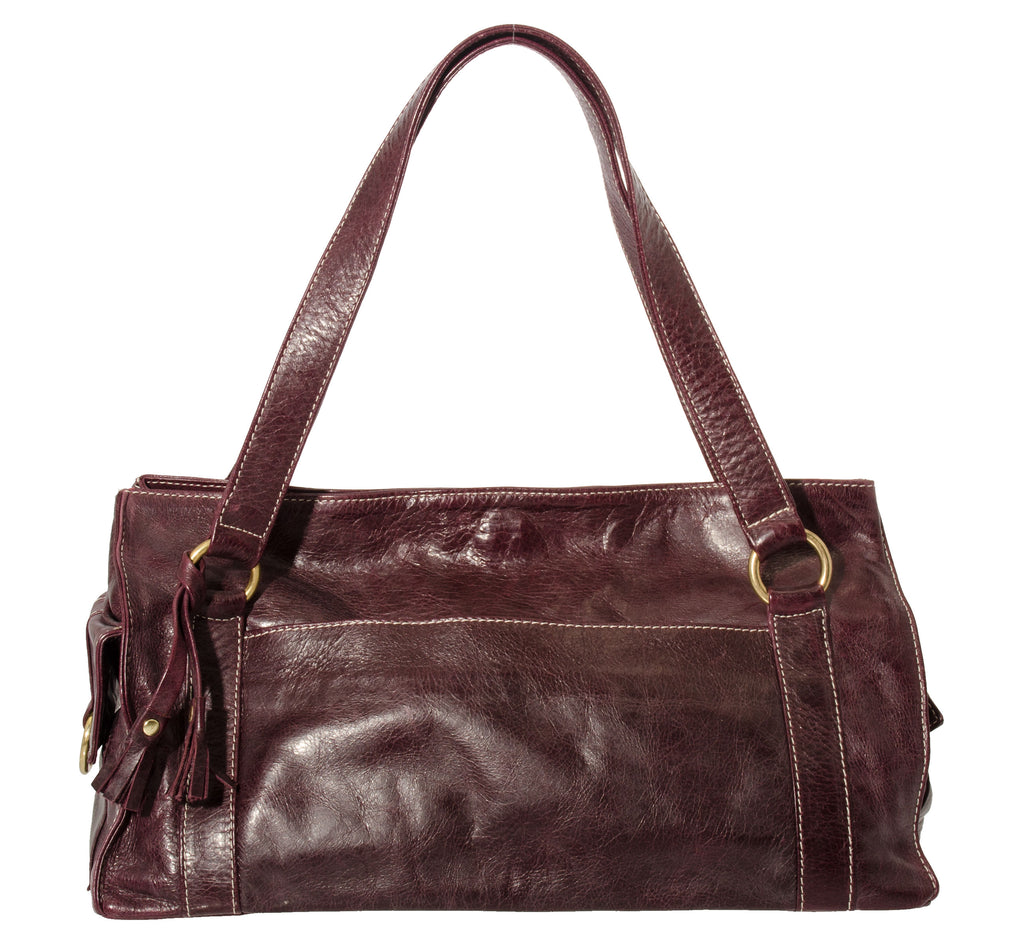 Marnie Bugs Versatile Sleek handbag, Marnie Bugs Eggplant Leather shoulder purse