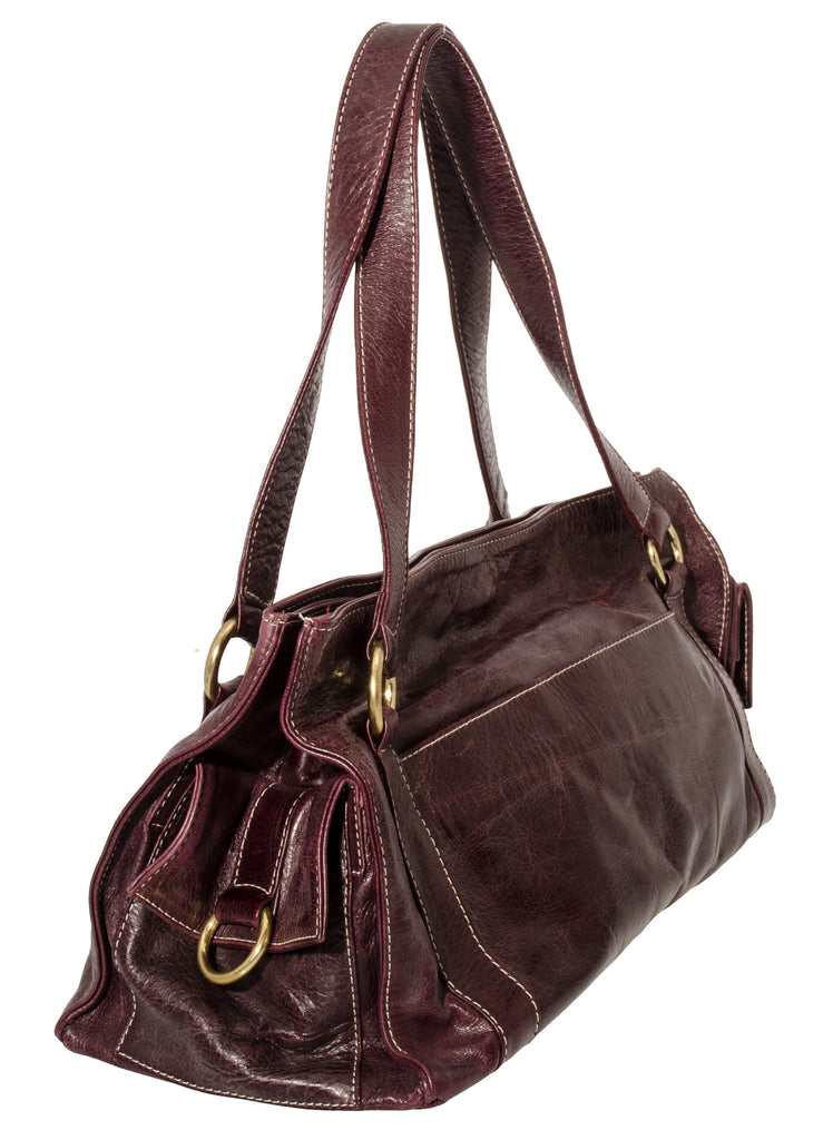 Marnie Bugs Versatile Sleek handbag, Marnie Bugs Eggplant Leather shoulder purse