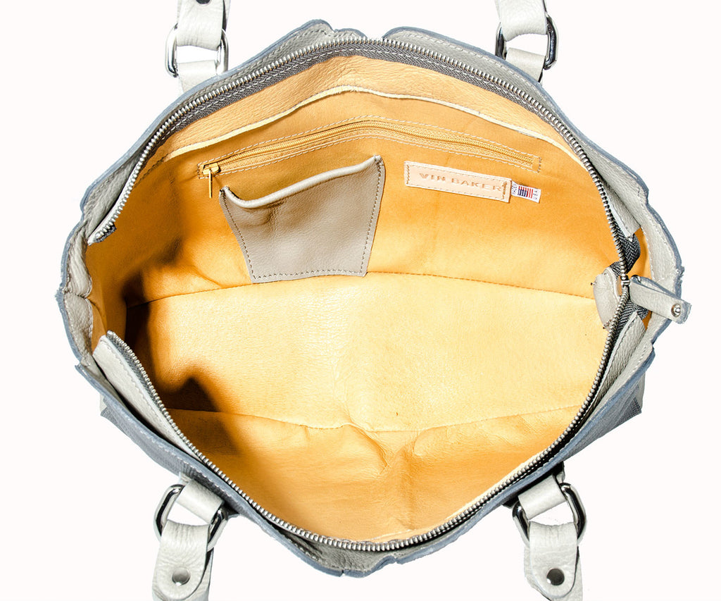 Vin Baker Handbags Lauren: Ash Serpent/Light Gray Sauvage