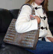 Marnie Bugs Textured Leather Vanessa Handbag (Cielo)