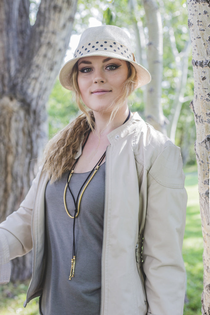 Wallaroo Hat Company Gigi Hat in Natural/Polka Dot