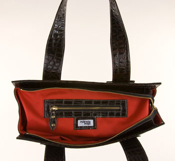 Marnie Bugs Vanessa Handbag - Faux Alligator Textured Leather