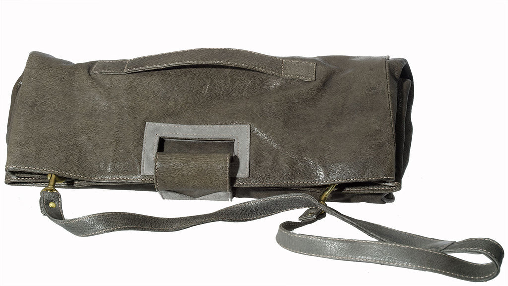 Marnie Bugs Brown Leather Handbag, Marnie Bugs Versatile Clutch,