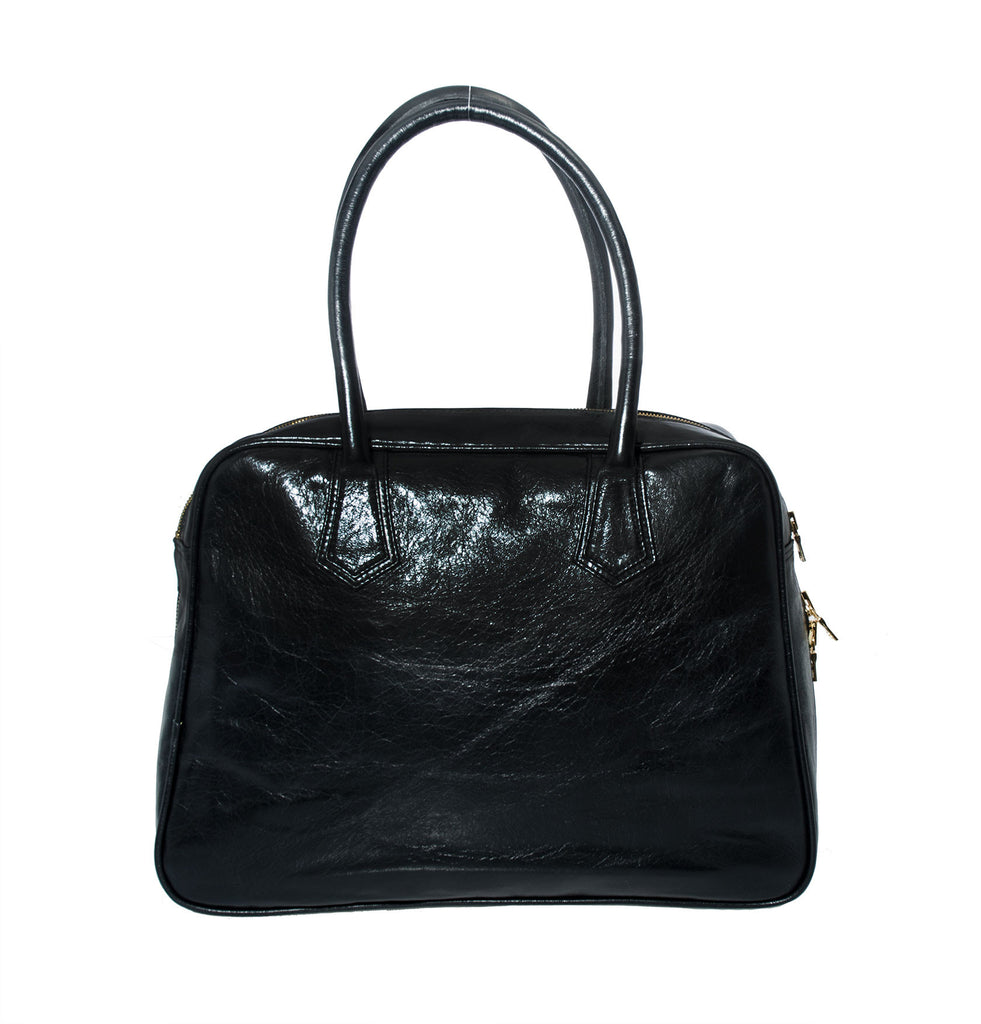 d'andrea handbags Mr. Heartthrob: Black Patent Handbag