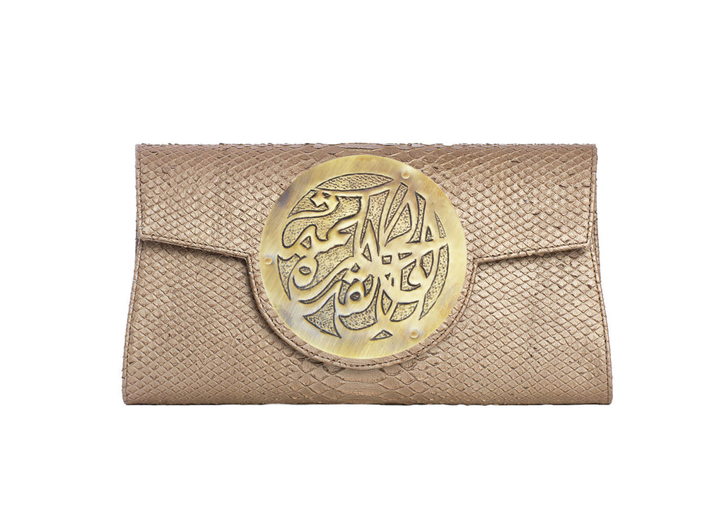 Dareen Hakim Le Icon Clutch Bronze Python/Bronze "Wisdom & Strength" DH-IC-BRP