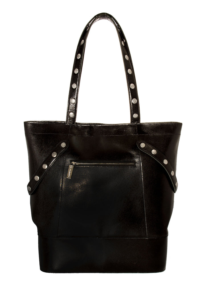 Hammitt City Tote Black Silver Hardware Studs