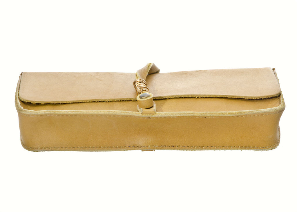 Jo Handbags Dakota Clutch in Mustard Foldover Clutch