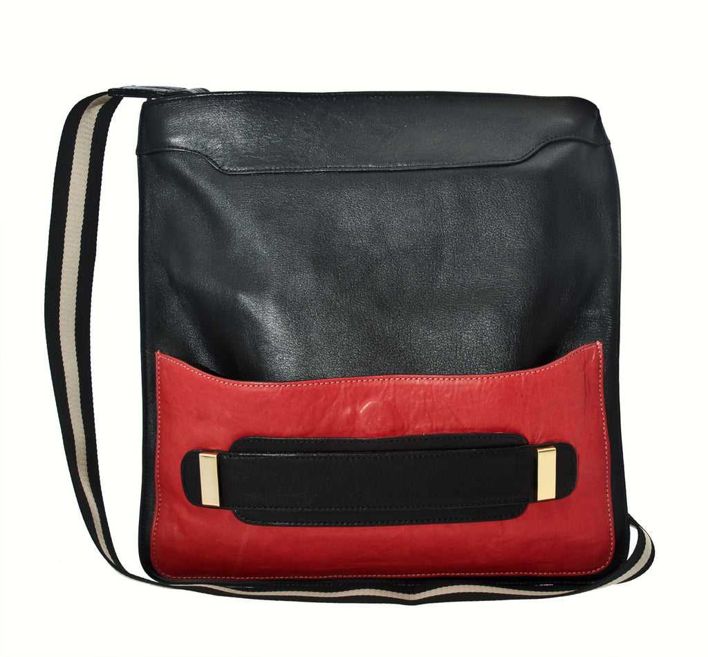 Alexandra Satine, East Side Handbag, Red, Black, Clutch, Leather, Handbag Tailor