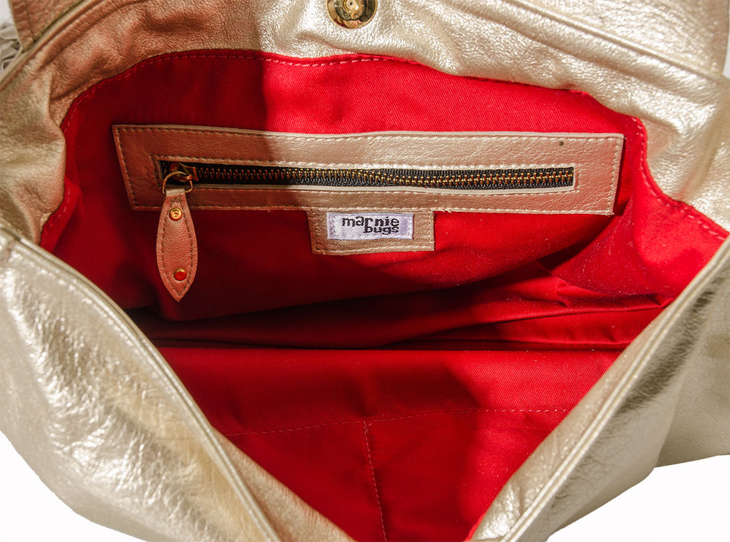 Marnie Bugs Signature Red Fabric Lining, Josephine Handbag