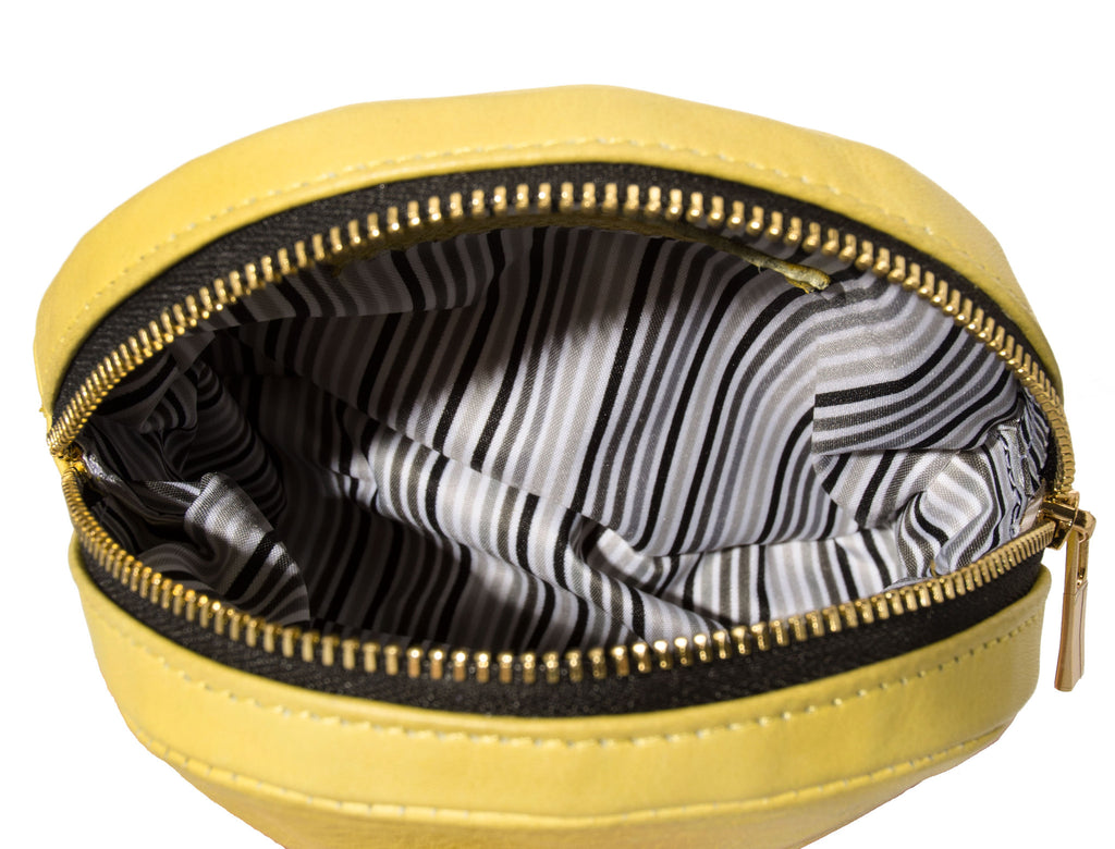 Alexandra Satine, Curacao, pouch, leather, Yellow, mini purse