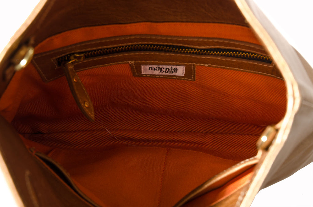 Marnie Bugs Lennox Bag Signature Gold Fabric Interior