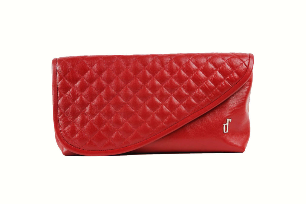 Red Leather Clutch - d'andrea handbags Mr. Precarious Clutch