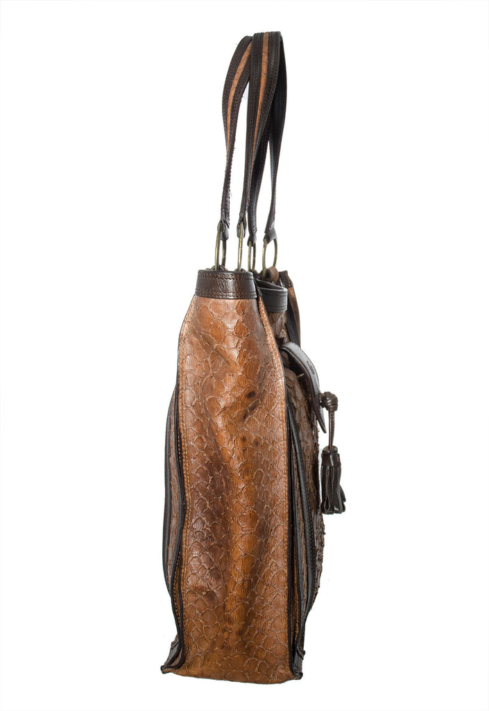 Catherine Adair Brown Snake Pandora Handbag