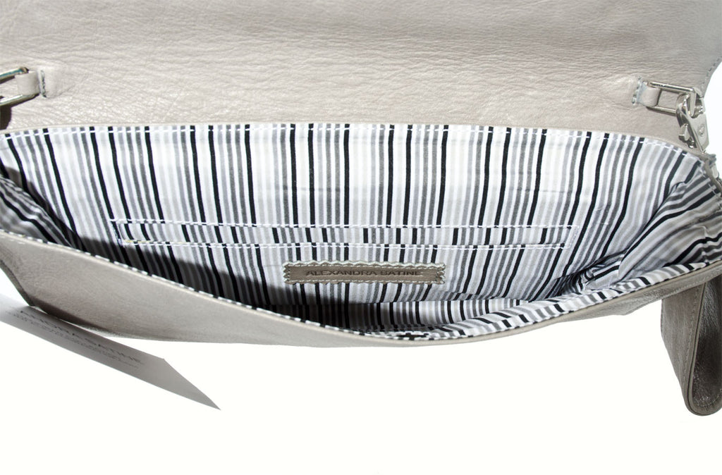 Alexandra Satine, Toledo, Crossbody, Clutch, Wristlet, Pink, Gray, leather