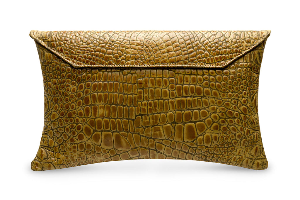 feNa Triumphant Envelope Flap Clutch (Caramel)
