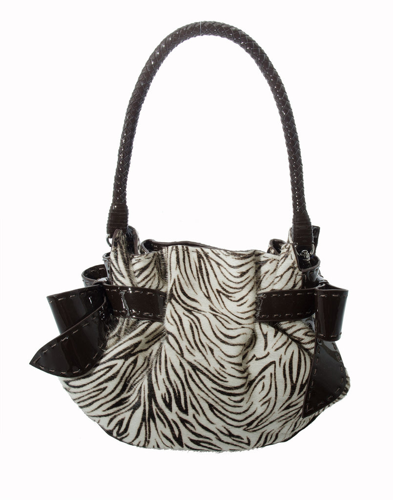 Catherine Adair Betula Pouch Zebra Belt-like bow accent