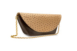feNa designer ostrich-embossed Italian leather 3-in-1 handbag