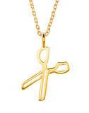 Samantha Faye Small Scissor Pendant Necklace in Gold