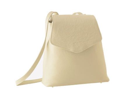 cream and black leather backpack KYLA JOY