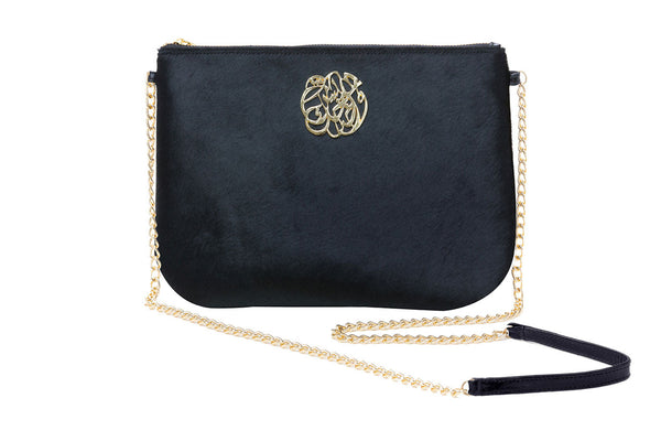 Dareen Hakim Edgy Glitzy Le Napoli Bag Pony Hair Fur Front Italian Leather Back
