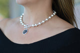 Classy & Sophisticated Retro Charm Necklace in Sterling Silver by Karine Sultan
