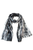 Black and Ivory 100% Hand Dyed Silk Scarf by Lua naturally made