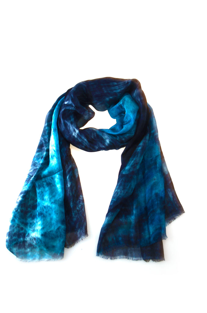 Lua Hand Dyed Silk Wrap in Teal
