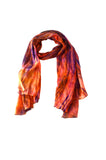 Lua natrually handmade watercolor scarf - Terracotta/Purple