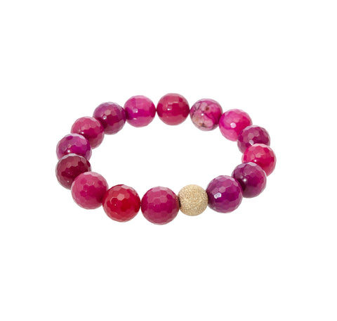 Sisco + Berluti Beaded Bracelet - Small Faceted Round Beads with Stardust Accent