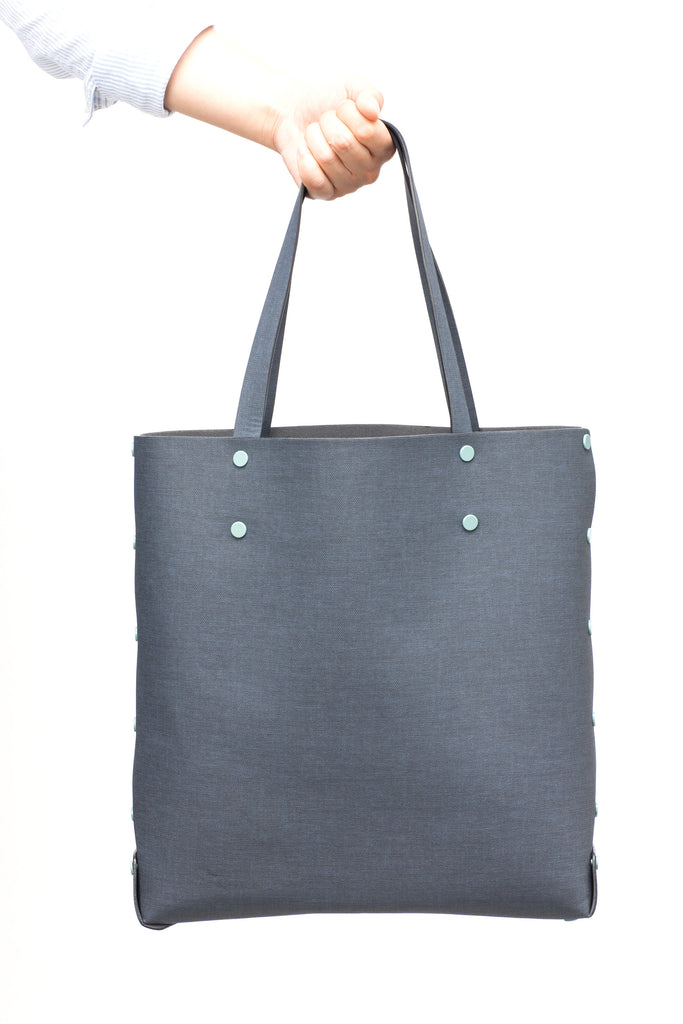 DIY Tote by Asmbly - Navy Blue PU Shopper Tote