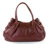 Viva of California Studded Leather Shoulder Bag - Burgundy
