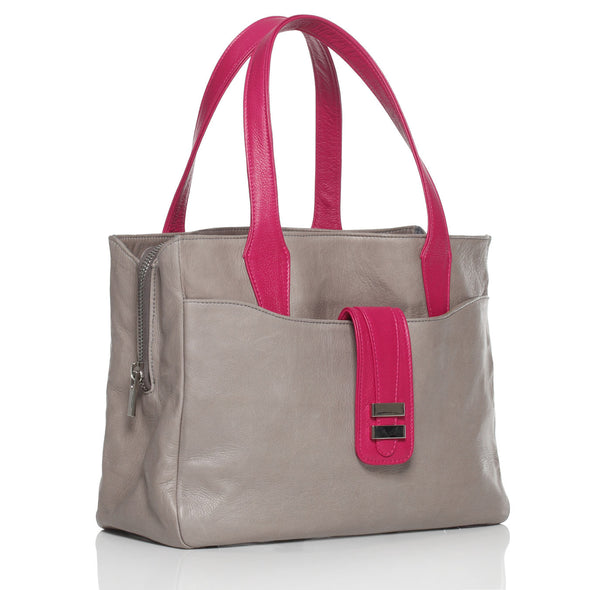 Alexandra Satine, brighton tote, tote, Gray, Grey, Handbag, Satchel