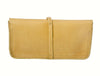 Jo Handbags Dakota Clutch in Mustard Raw Edge Boot Leather
