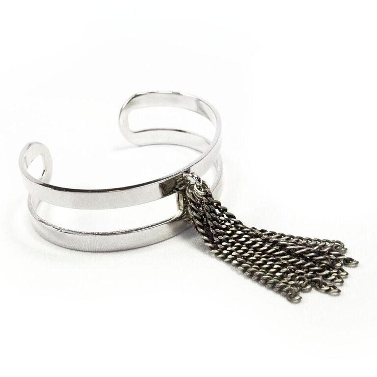 Biko Jewelry Freya Gunmetal Silver Two Band Cuff Bracelet