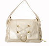Marnie Bugs Gold metallic leather, gold tone metal accents