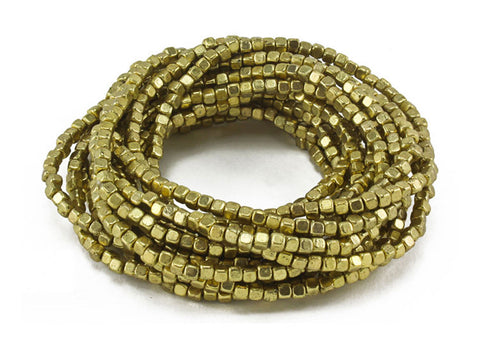 Sisco + Berluti Beaded Bracelet - Faceted Round Beads with Gold Stardust Accent